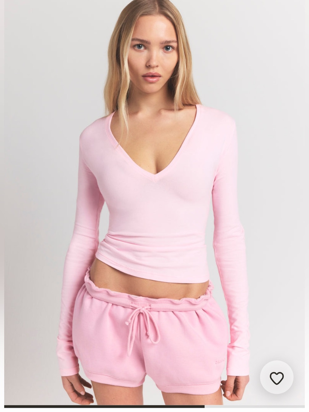 SKIMS NWT Cotton Jersey Plunge Top - Cherry Blossom